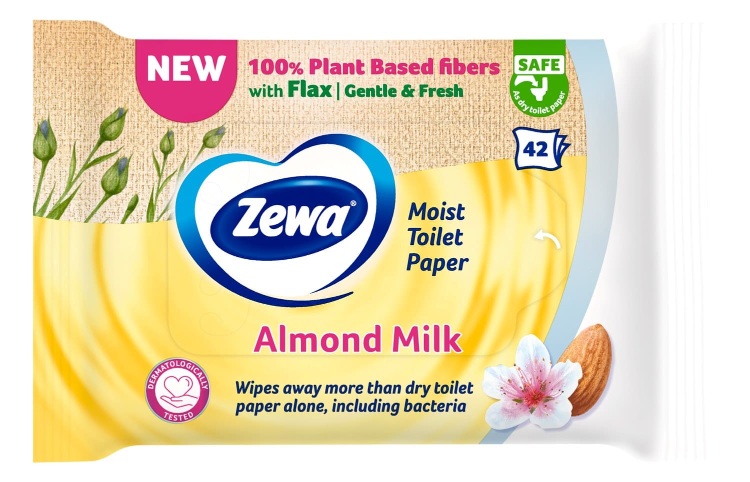 Туалетная бумага влажная Zewa Almond Milk 42шт