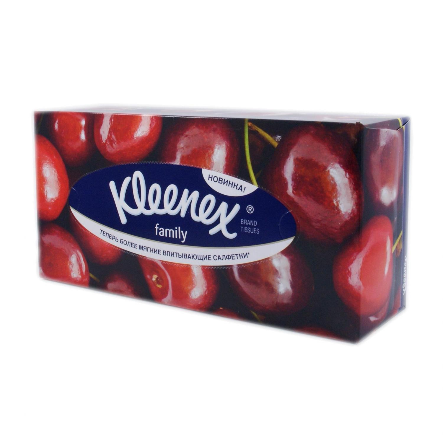 Салфетки бумажные Kleenex Family в коробке