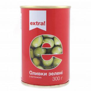 Оливки Extra! зеленые с косточкой