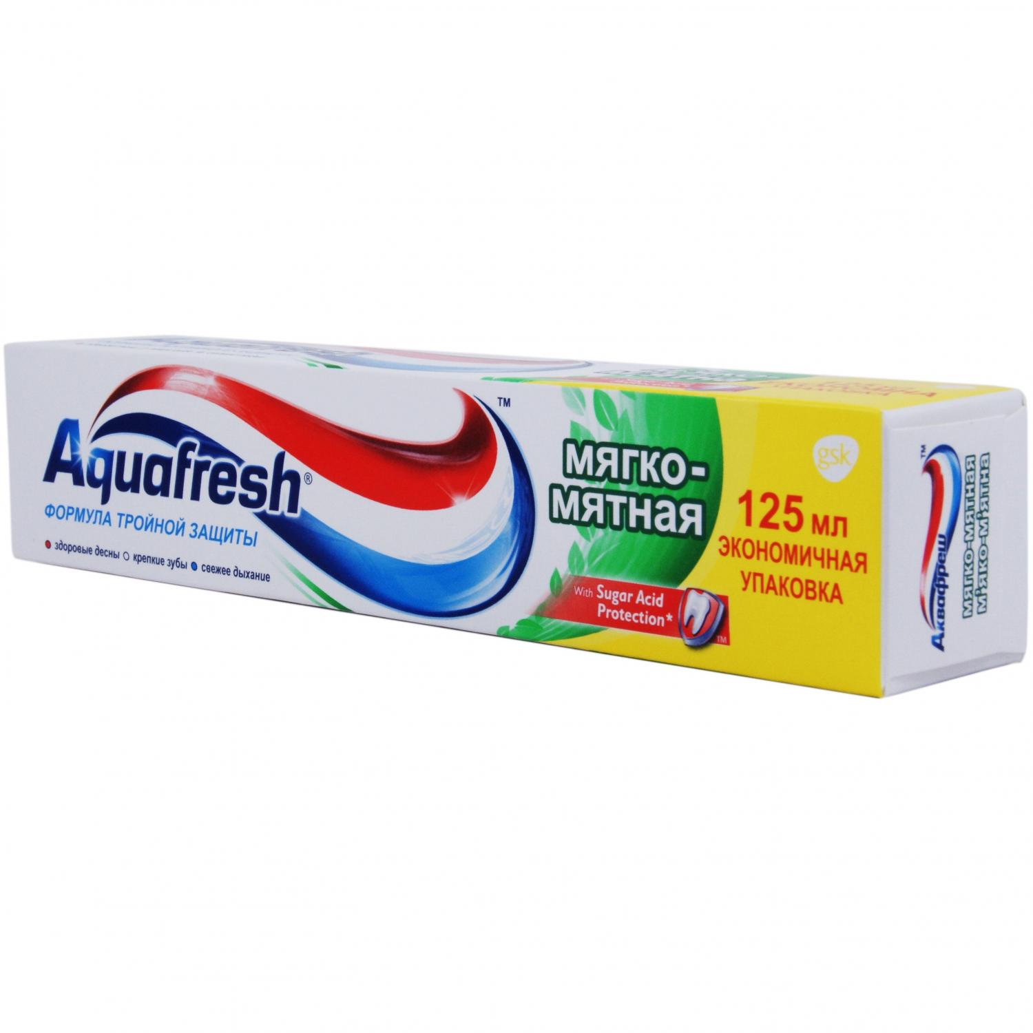 Паста зубная Aquafresh Мягко-мятная + 50мл в подарок