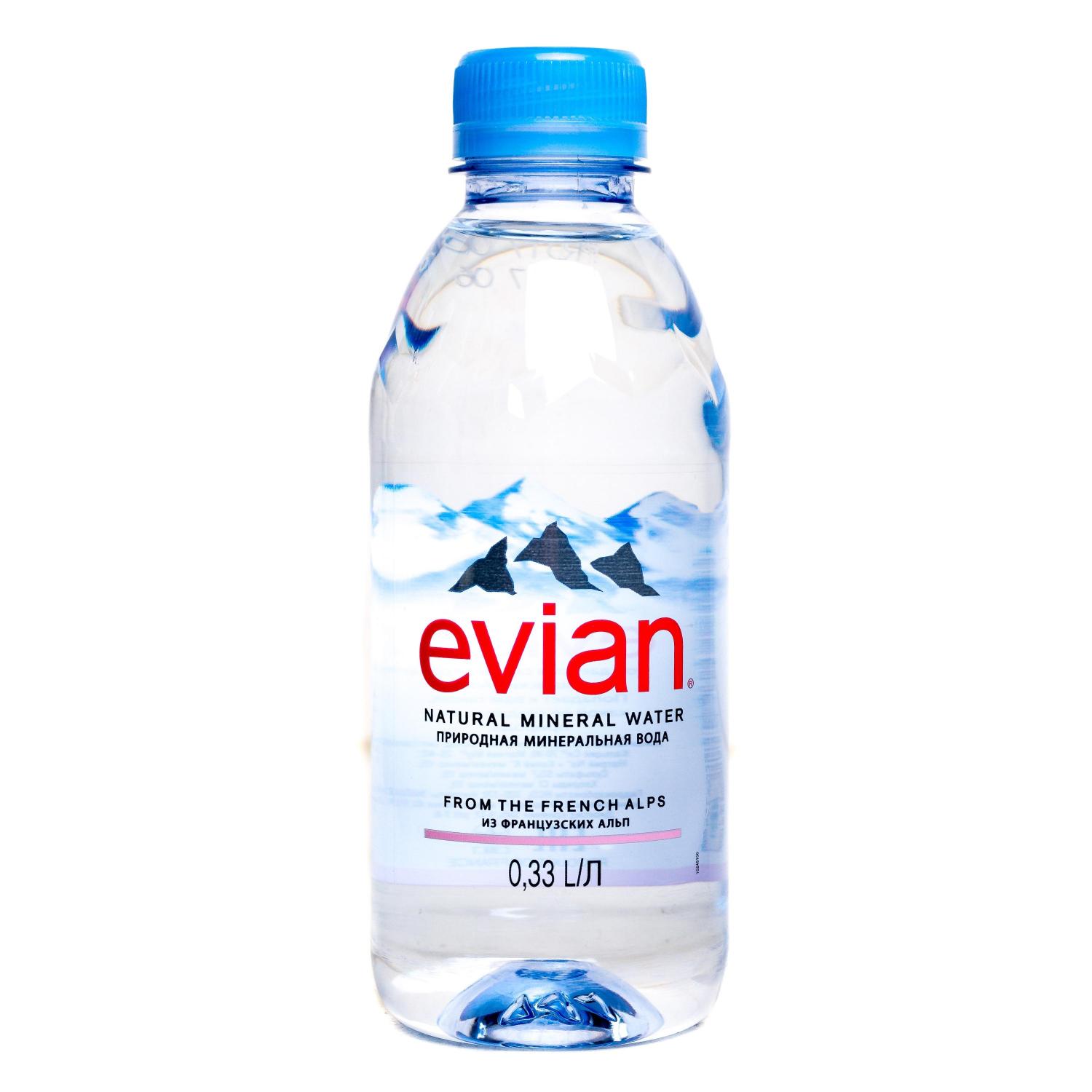 Пет газ. Вода минеральная Evian 0.33л. Французская минеральная вода Evian. 0,33л мин вода Эвиан б/г ПЭТ. Вода Evian минеральная 1л негаз.