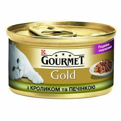 Корм Gourmet Gold кусочки с кроликом и печенью