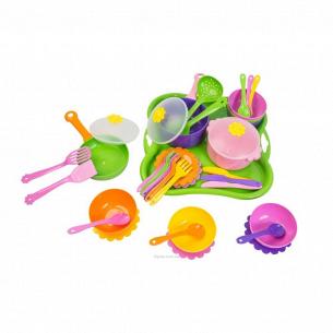 Набор игрушечной посуды столовый Ромашка 43 элемента