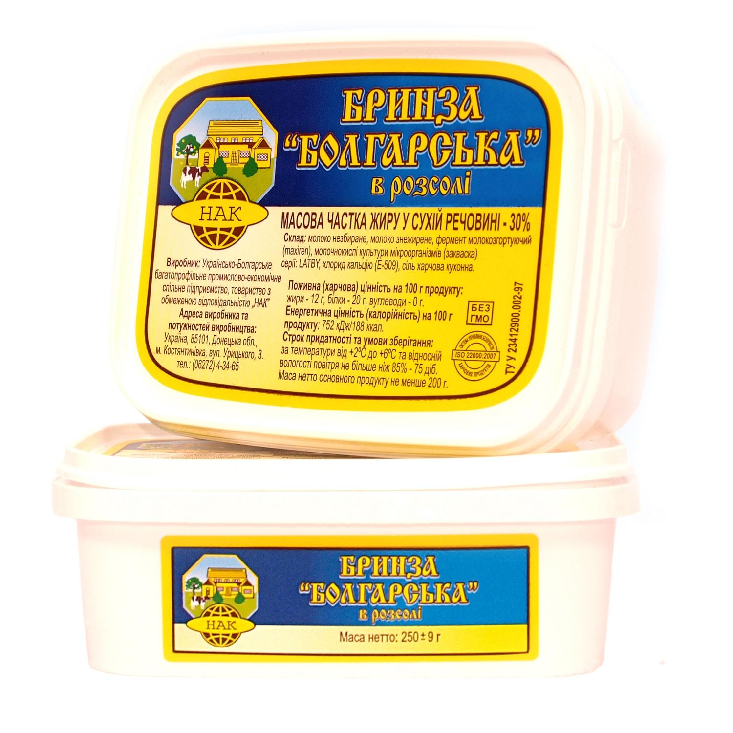 Сыр НАК Брынза Болгарская 30%