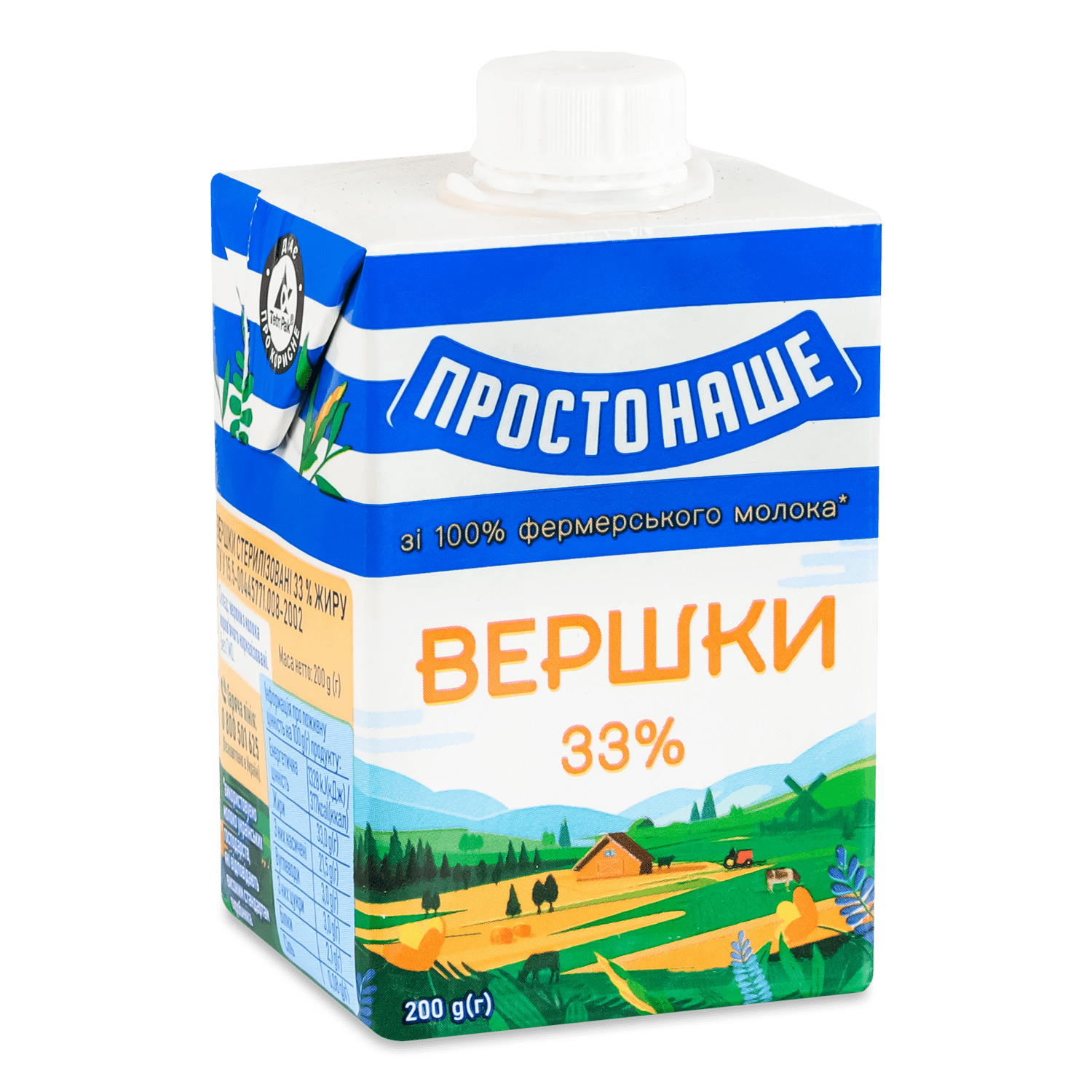 Сливки Простонаше 33% в Днепре с доставкой по доступным ценам