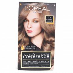 Краска для волос L`Oreal RECITAL Preference тон 7.1 