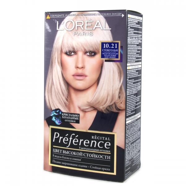 Краска для волос  L`Oreal RECITAL Preference тон 10.21