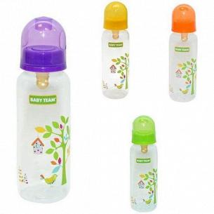 Бутылочка BabyTeam эргон формы с силиконовой соской 250мл 0+