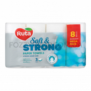 Полотенца бумажные Ruta Soft Strong белые 3-слойные
