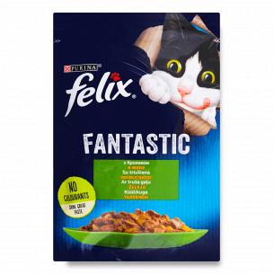 Корм для котов Felix Fantastic с кроликом в желе