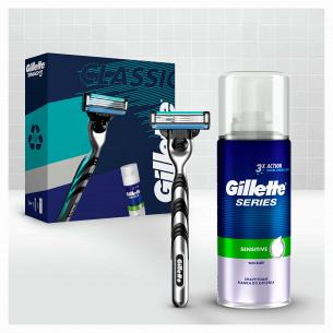 Подарунковий набір Gillette Mach3: бритва з 1 змінною касетою, піна для гоління 100 мл