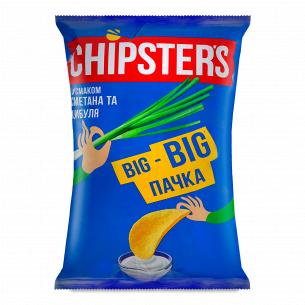 Чіпси Flint Chipster`s картопл смак сметани-цибулі