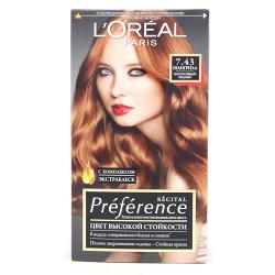 Краска для волос  L`Oreal RECITAL Preference тон 7.43