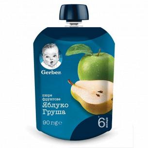 Пюре фрукт Gerber Яблоко и груша пастр витамин 6+