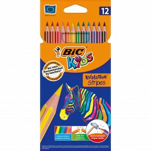 Карандаши цветные BIC Kids Evolution Stripes