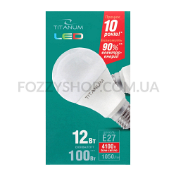 Лампа Titanum LED A60 12W 4100K E27