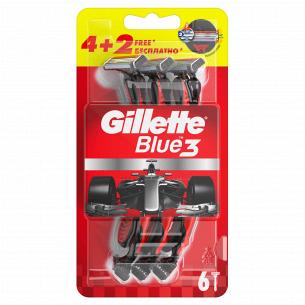 Одноразовые станки для бритья (Бритвы) мужские Gillette Blue 3 Nitro, 6 шт
