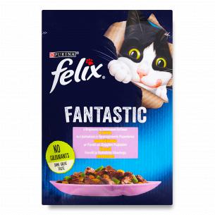 Корм для котов Felix Fantastic с форелью в желе