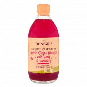 Уксус De Nigris яблочный с медом и клюквой органичный