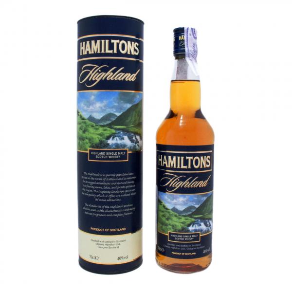 Виски Hamiltons Highland Single Malt в тубусе