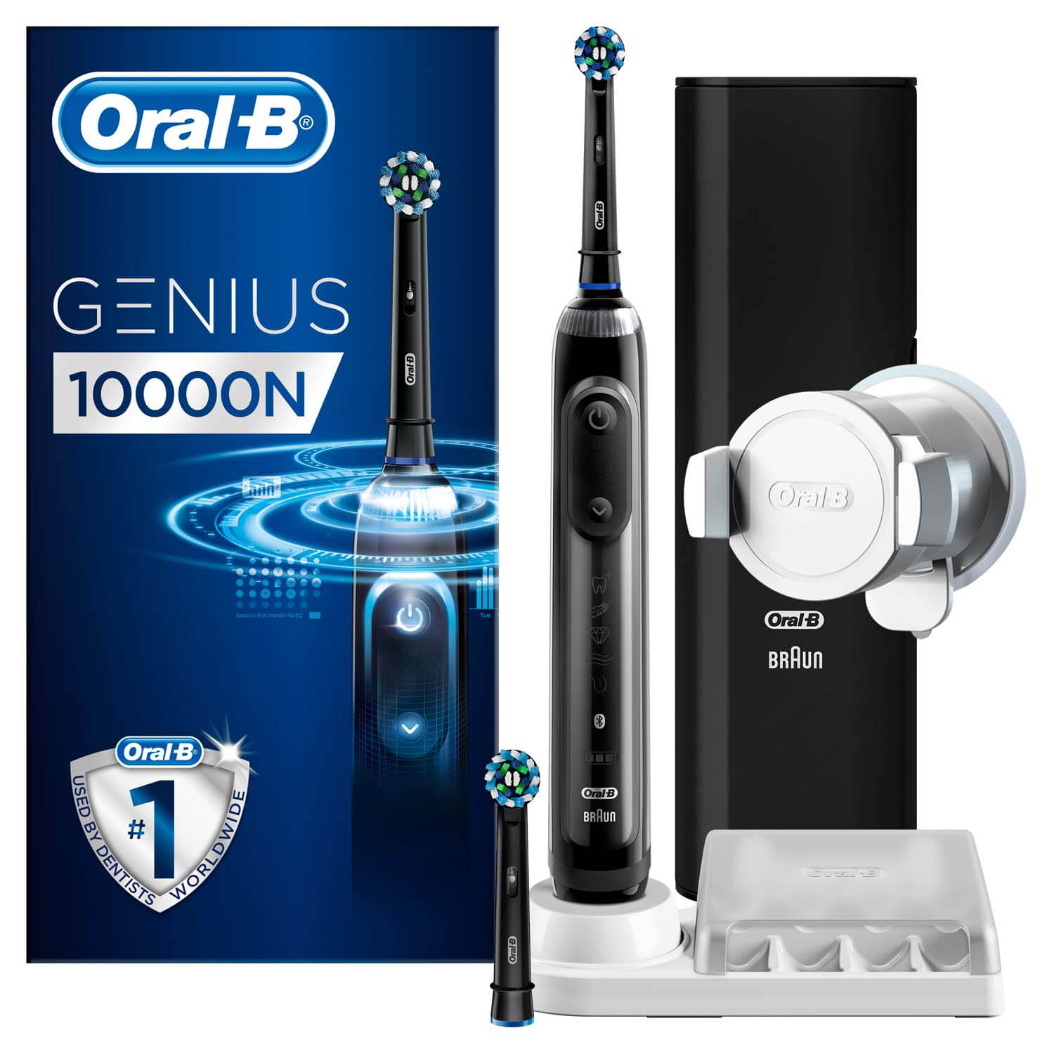 Електрична зубна щітка Oral-B Genius 10000N Чорна Від Braun